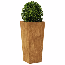 vidaXL Garden Planters Outdoor Flower Pot Patio Raised Bed Planter Box Steel - brown, 35 x 35 x 75 cm/ 1 pcs - Additional view 2