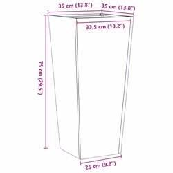 vidaXL Garden Planters Outdoor Flower Pot Patio Raised Bed Planter Box Steel - brown, 35 x 35 x 75 cm/ 2 pcs