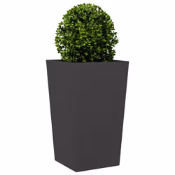 vidaXL Garden Planters Outdoor Flower Pot Patio Raised Bed Planter Box Steel - black, 45 x 45 x 75 cm/ 1 pcs - Additional view 2