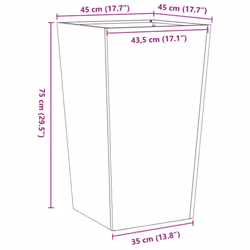vidaXL Garden Planters Outdoor Flower Pot Patio Raised Bed Planter Box Steel - black, 45 x 45 x 75 cm/ 1 pcs - Additional view 9