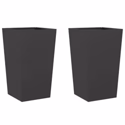 vidaXL Garden Planters Outdoor Flower Pot Patio Raised Bed Planter Box Steel - black, 45 x 45 x 75 cm/ 2 pcs