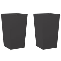 vidaXL Garden Planters Outdoor Flower Pot Patio Raised Bed Planter Box Steel - black, 45 x 45 x 75 cm/ 2 pcs