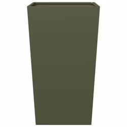 vidaXL Garden Planters Outdoor Flower Pot Patio Raised Bed Planter Box Steel - olive green, 45 x 45 x 75 cm/ 2 pcs - Additional view 5