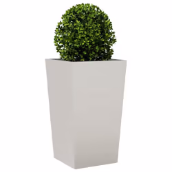 vidaXL Garden Planters Outdoor Flower Pot Patio Raised Bed Planter Box Steel - light grey, 45 x 45 x 75 cm/ 1 pcs - Additional view 2