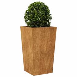vidaXL Garden Planters Outdoor Flower Pot Patio Raised Bed Planter Box Steel - brown, 45 x 45 x 75 cm/ 1 pcs - Additional view 2