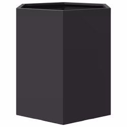 vidaXL Garden Planter Outdoor Flower Pot Patio Planter Pot Black Hexagon Steel - Additional view 4