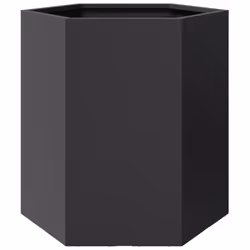 vidaXL Garden Planter Outdoor Flower Pot Patio Planter Pot Black Hexagon Steel - Additional view 5