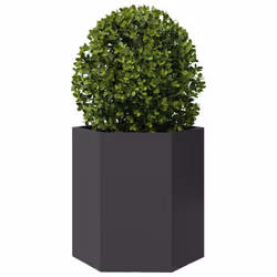 vidaXL Garden Planter Outdoor Flower Pot Planter Pot 2 pcs Black Hexagon Steel - Additional view 4