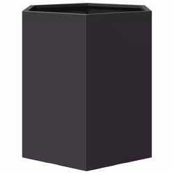 vidaXL Garden Planter Outdoor Flower Pot Planter Pot 2 pcs Black Hexagon Steel - Additional view 5