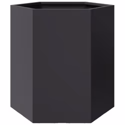 vidaXL Garden Planter Outdoor Flower Pot Planter Pot 2 pcs Black Hexagon Steel - Additional view 6