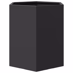 vidaXL Garden Planter Outdoor Flower Pot Planter Pot 2 pcs Black Hexagon Steel - Additional view 7