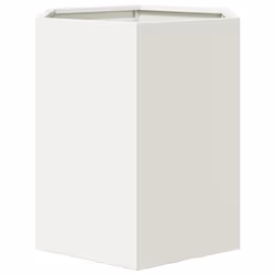 vidaXL Garden Planter Outdoor Flower Pot Patio Planter Pot White Hexagon Steel - Additional view 4