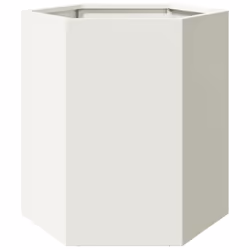 vidaXL Garden Planter Outdoor Flower Pot Patio Planter Pot White Hexagon Steel - Additional view 5