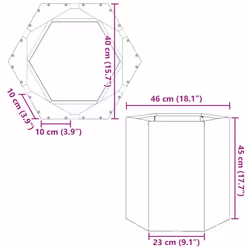 vidaXL Garden Planter Outdoor Flower Pot Patio Planter Pot White Hexagon Steel - Additional view 9