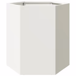 vidaXL Garden Planter Outdoor Flower Pot Planter Pot 2 pcs White Hexagon Steel - Additional view 5