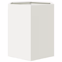 vidaXL Garden Planter Outdoor Flower Pot Planter Pot 2 pcs White Hexagon Steel - Additional view 6
