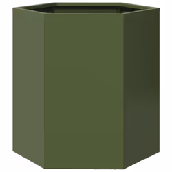 vidaXL Garden Planter Outdoor Flower Pot Planter Pot Olive Green Hexagon Steel
