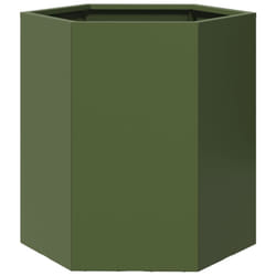 vidaXL Garden Planter Outdoor Flower Pot Planter Pot Olive Green Hexagon Steel