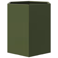 vidaXL Garden Planter Outdoor Flower Pot Planter Pot Olive Green Hexagon Steel - Additional view 4