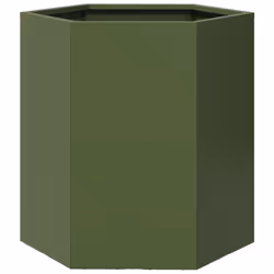 vidaXL Garden Planter Flower Pot Planter Pot 2 pcs Olive Green Hexagon Steel - Additional view 5
