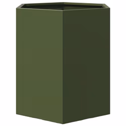 vidaXL Garden Planter Flower Pot Planter Pot 2 pcs Olive Green Hexagon Steel - Additional view 6