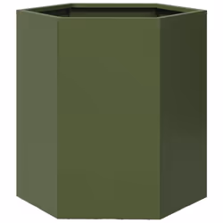 vidaXL Garden Planter Flower Pot Planter Pot 2 pcs Olive Green Hexagon Steel - Additional view 8