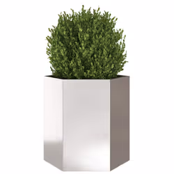 vidaXL Garden Planter Outdoor Flower Pot Planter Pot Hexagon Stainless Steel