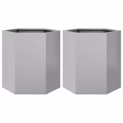 vidaXL Garden Planter Flower Pot Planter Pot 2 pcs Hexagon Galvanized Steel
