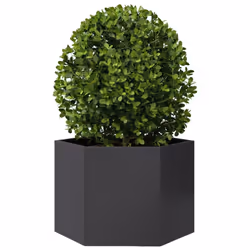 vidaXL Garden Planter Outdoor Flower Pot Patio Planter Pot Black Hexagon Steel - Additional view 2