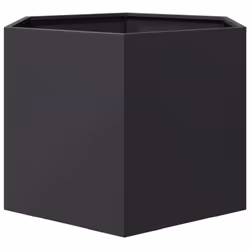 vidaXL Garden Planter Outdoor Flower Pot Patio Planter Pot Black Hexagon Steel - Additional view 4