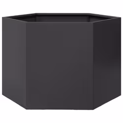 vidaXL Garden Planter Outdoor Flower Pot Patio Planter Pot Black Hexagon Steel - Additional view 5