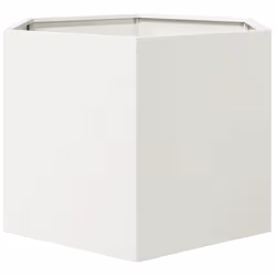vidaXL Garden Planter Outdoor Flower Pot Patio Planter Pot White Hexagon Steel - Additional view 4