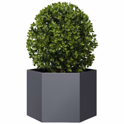 vidaXL Garden Planter Outdoor Flower Pot Planter Pot Anthracite Hexagon Steel