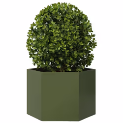 vidaXL Garden Planter Outdoor Flower Pot Planter Pot Olive Green Hexagon Steel