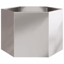 vidaXL Garden Planter Outdoor Flower Pot Planter Pot Hexagon Stainless Steel