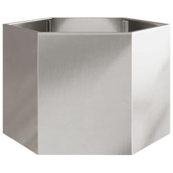 vidaXL Garden Planter Outdoor Flower Pot Planter Pot Hexagon Stainless Steel