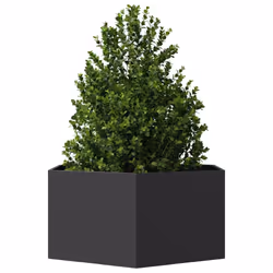 vidaXL Garden Planter Outdoor Flower Pot Patio Planter Pot Black Hexagon Steel - Additional view 2