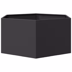 vidaXL Garden Planter Outdoor Flower Pot Patio Planter Pot Black Hexagon Steel - Additional view 4
