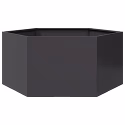 vidaXL Garden Planter Outdoor Flower Pot Patio Planter Pot Black Hexagon Steel - Additional view 5