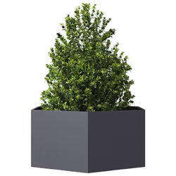 vidaXL Garden Planter Outdoor Flower Pot Planter Pot Anthracite Hexagon Steel - Additional view 2