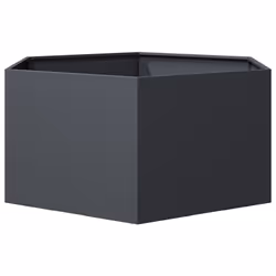 vidaXL Garden Planter Outdoor Flower Pot Planter Pot Anthracite Hexagon Steel - Additional view 4