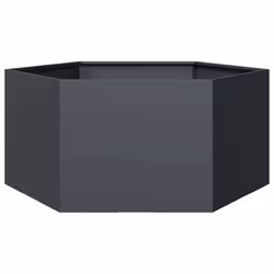 vidaXL Garden Planter Outdoor Flower Pot Planter Pot Anthracite Hexagon Steel - Additional view 5