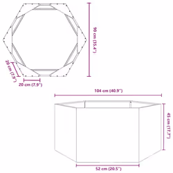 vidaXL Garden Planter Outdoor Flower Pot Planter Pot Hexagon Stainless Steel - Additional view 8