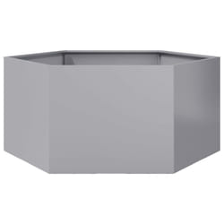 vidaXL Garden Planter Outdoor Flower Pot Planter Pot Hexagon Galvanized Steel