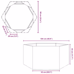 vidaXL Garden Planter Outdoor Flower Pot Planter Pot Hexagon Galvanized Steel - Additional view 9
