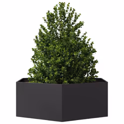 vidaXL Garden Planter Outdoor Flower Pot Patio Planter Pot Black Hexagon Steel