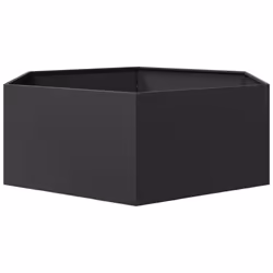 vidaXL Garden Planter Outdoor Flower Pot Patio Planter Pot Black Hexagon Steel - Additional view 4