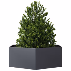 vidaXL Garden Planter Outdoor Flower Pot Planter Pot Anthracite Hexagon Steel