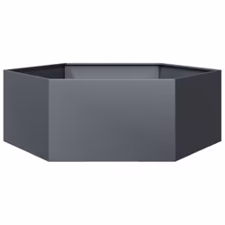 vidaXL Garden Planter Outdoor Flower Pot Planter Pot Anthracite Hexagon Steel - Additional view 5