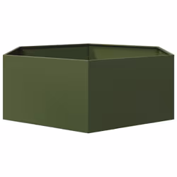 vidaXL Garden Planter Outdoor Flower Pot Planter Pot Olive Green Hexagon Steel - Additional view 4